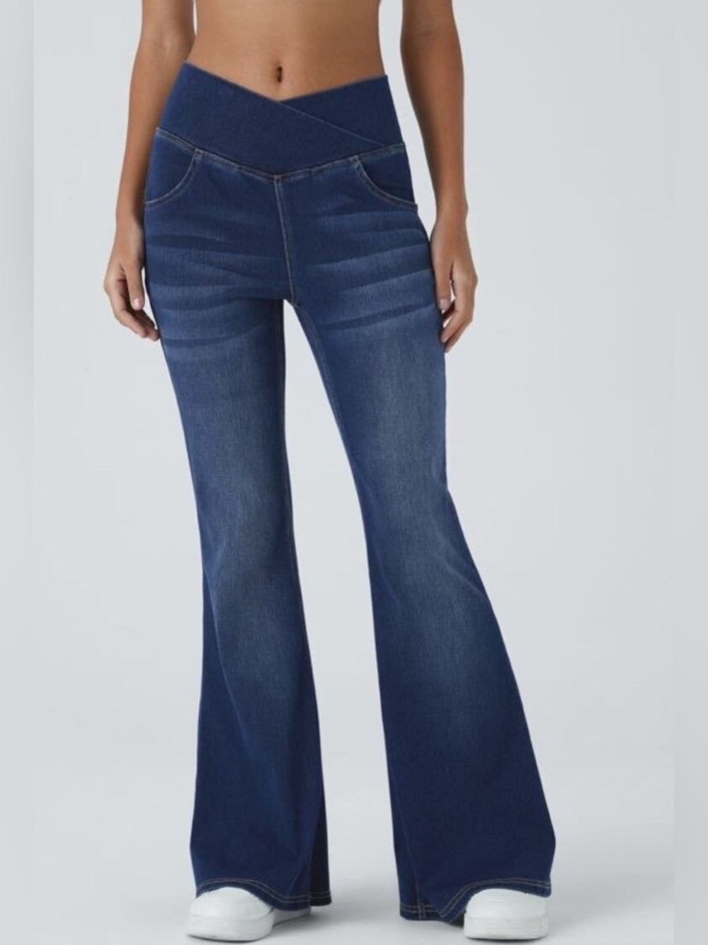 Halara Flex Denim High Waisted Crossover Flare Jeans-Sz 12